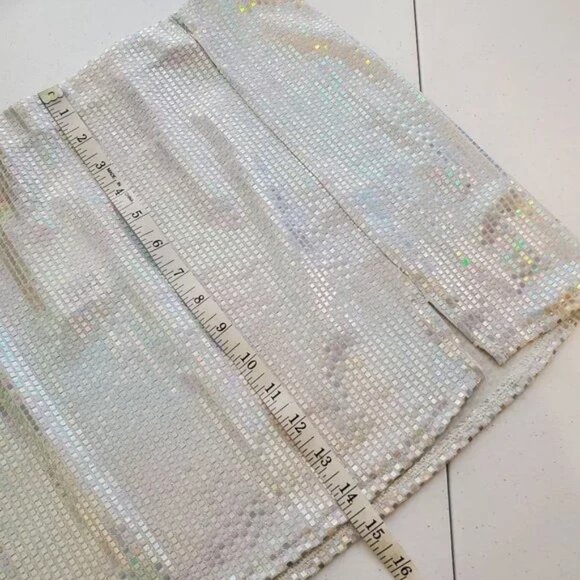 H&M Divided Sequin Mini skirt Festival Disco Costume Rave Halloween Cosplay L - Picture 7 of 8